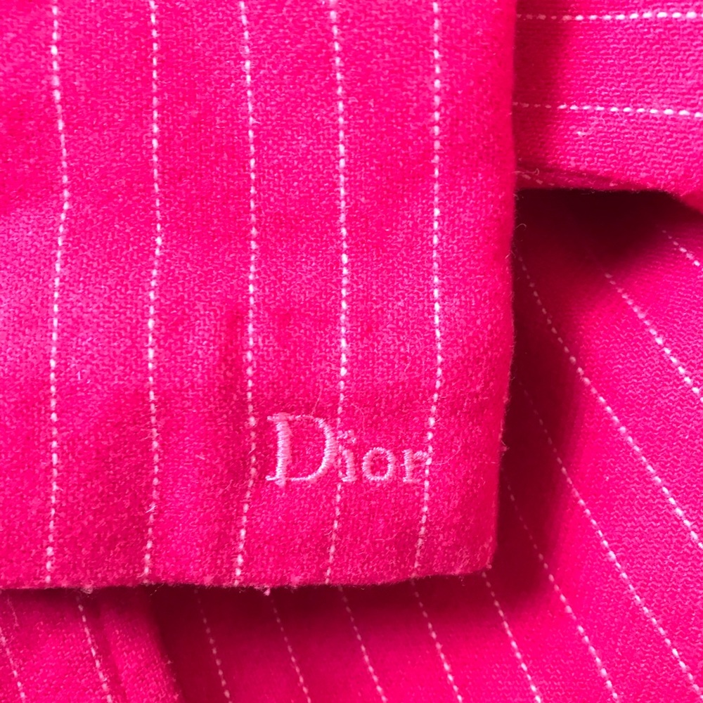 Christian Dior Kid Pink/white Stripped Wool Coat ✨ - Picture 7 of 10